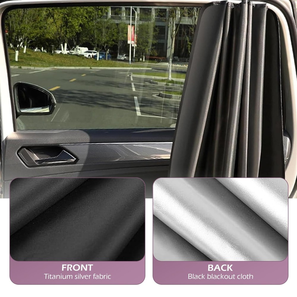 DACIRTY 4 PCS Side Window Windshield Sunshield, Full Shade Front Rear Black