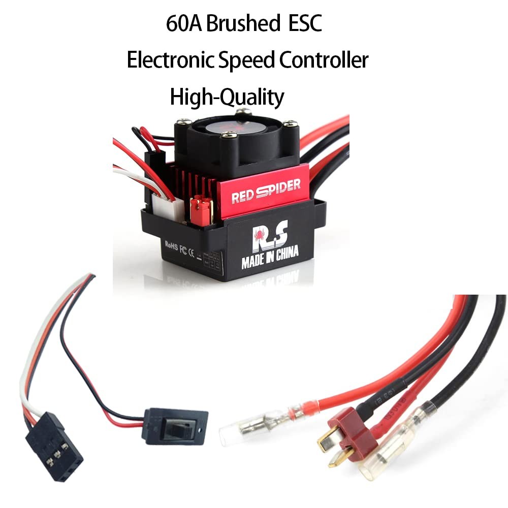 60A RC Brushed ESC Electronic Speed Controller TRX4 SCX10 Crawler TPlug