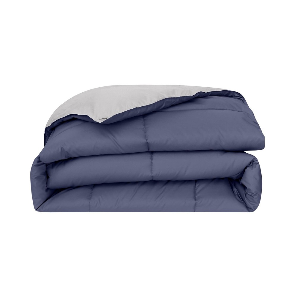 Modern Threads Down Alternative Reversible Comforter Deep Blue/Silver Twin