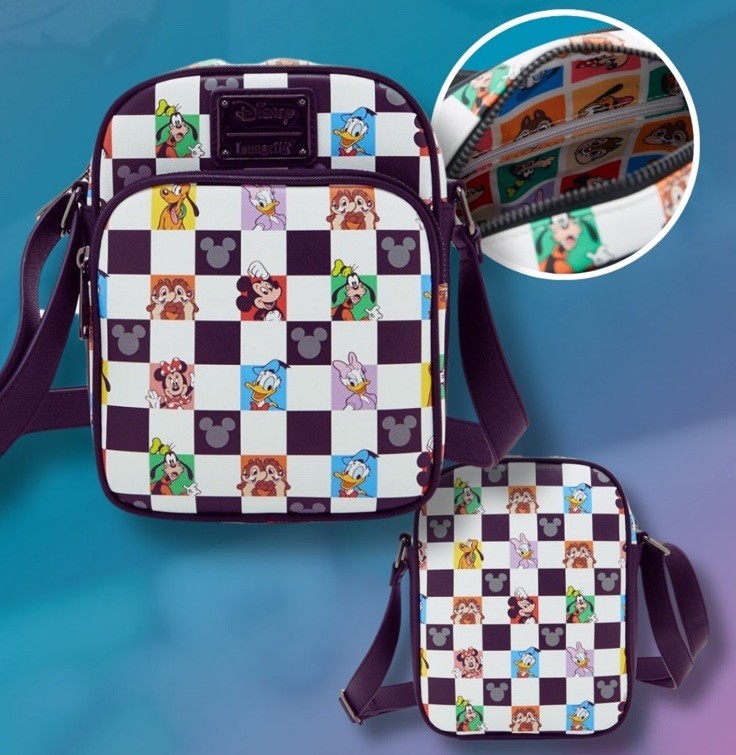 Loungefly Disney Mickey Mouse & Friends Checkered Boxlunch Crossbody Bag Purse