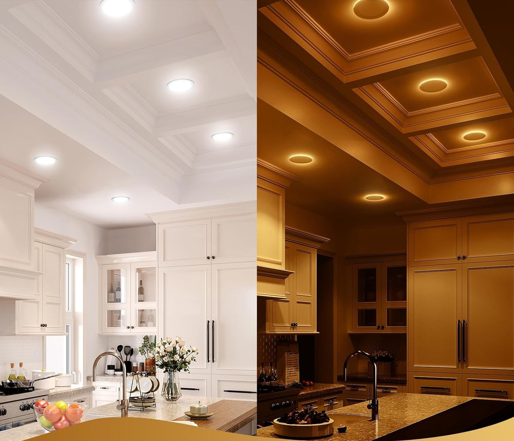 12-Pack 6" LED Recessed Lights - 5CCT Selectable & Night Light Mode