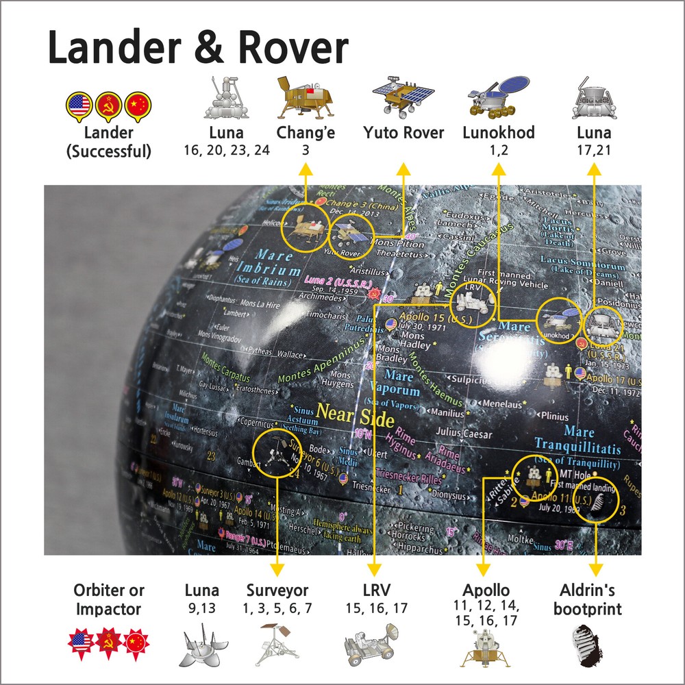Mapsoft Classic Moon Globe, Lunar Globe, 24cm/9.5" MC-24, Lunar Globe, Moon Map