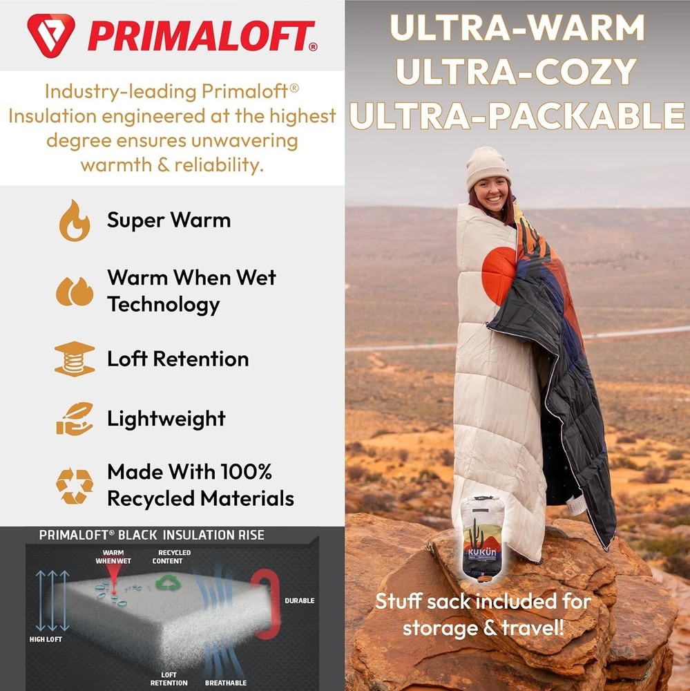 VERSATILE PACKABLE OUTDOOR CAMPING BLANKET, INSULATION, WARM DURABLE LIGHTWEIGHT
