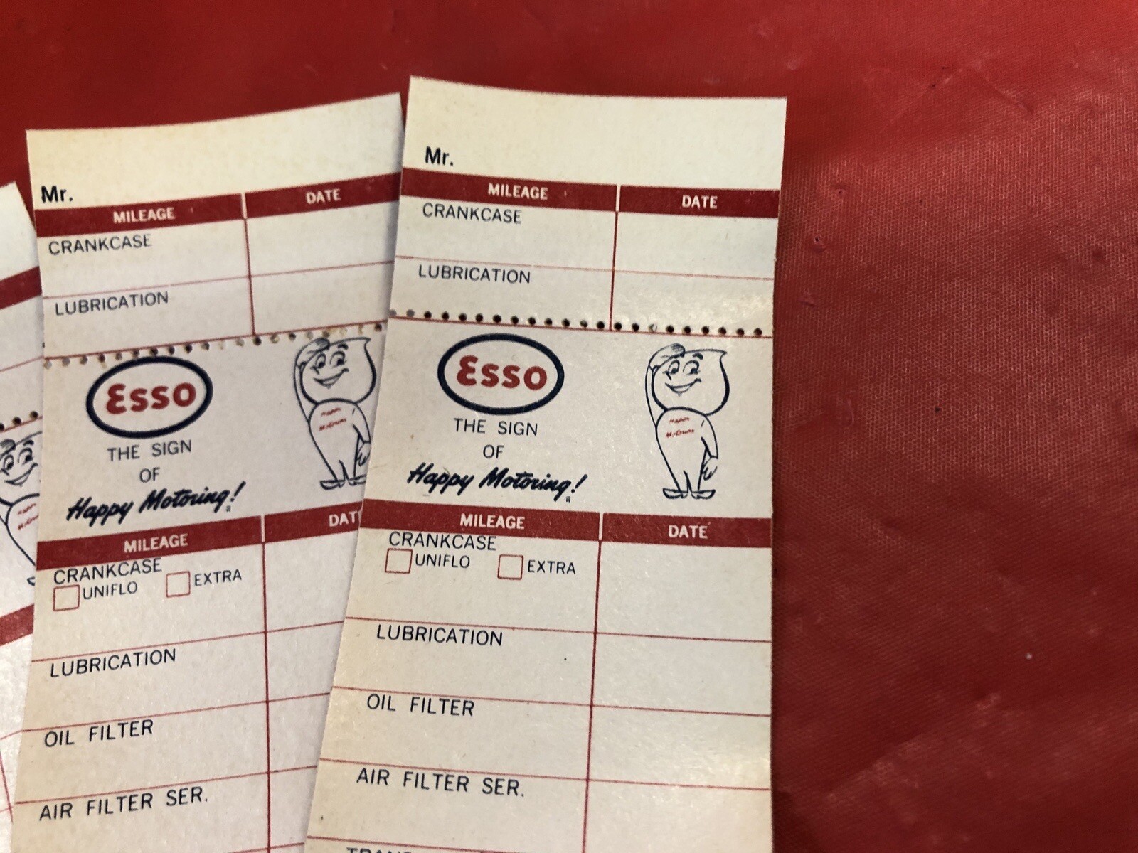 NOS Vintage ESSO Oil change garage service reminders 3 sticker set