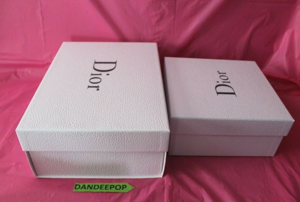 2 Dior Luxury Empty Gift Boxes With White Lettering