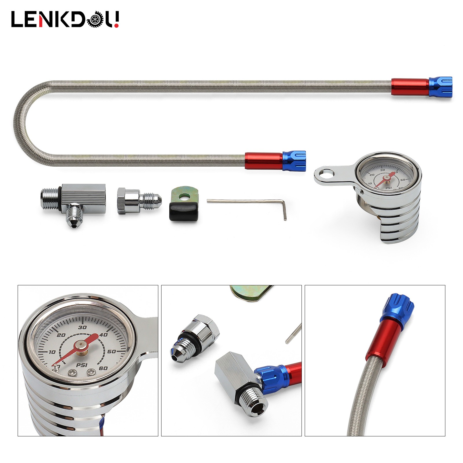 Chrome Oil Pressure Gauge Kit For Harley Twin Cam Touring Road King Softail Dyna