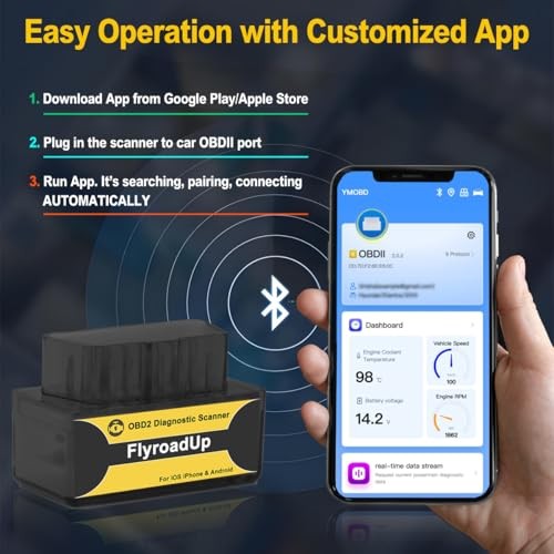 Bluetooth OBD2 Scanner for iOS & iPhone & Android - Wireless Car Code Reader