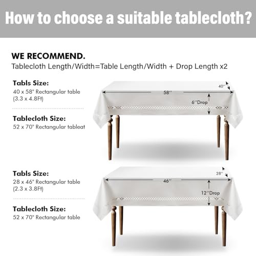 Rectangle Linen Polyester Tablecloth with 70" x 52" (Rectangular) Beige