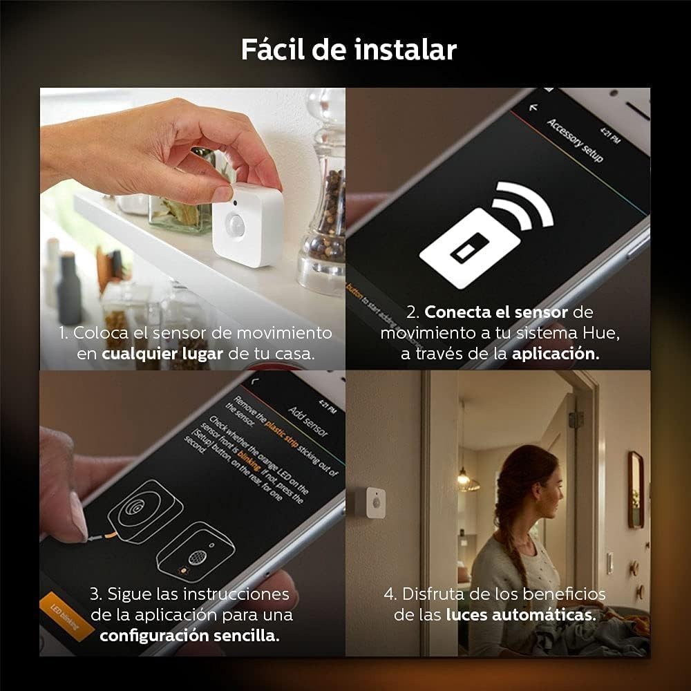 Philips Hue Motion Sensor - Wireless Battery Powered Smart Home Lighting Control