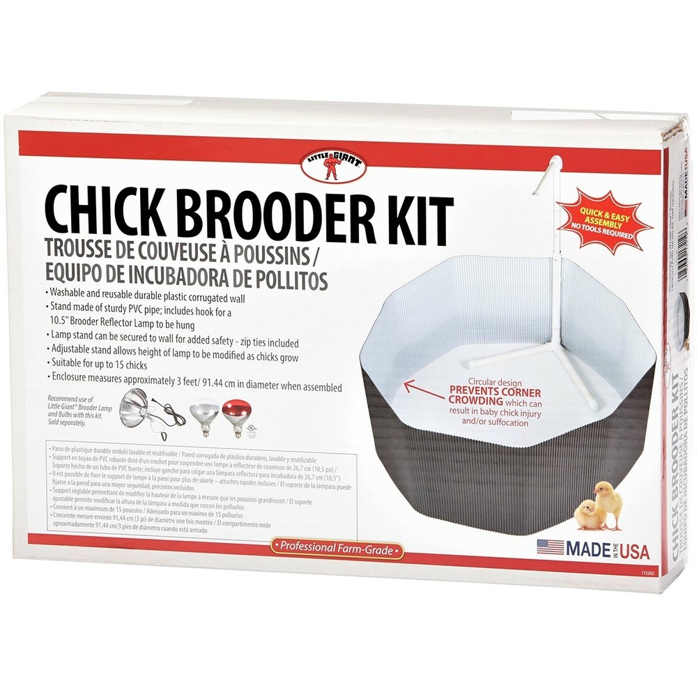 DELUXE CHICK BROODER KIT POLY CORRAL PEN & BULB & LAMP & STAND FOR BABY CHICKENS