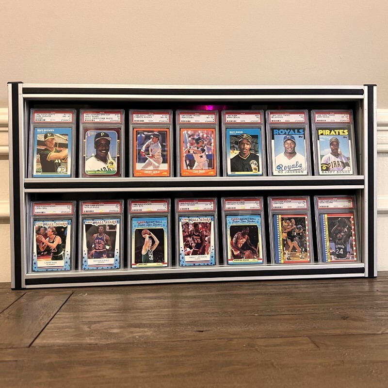 PSA Graded Card Holder Framed Wall Display (2 Shelf Display)