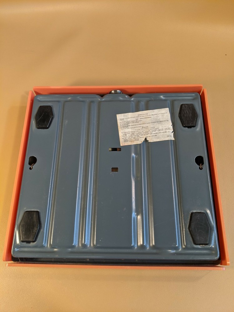 Vintage Orange Square Bathroom Scale