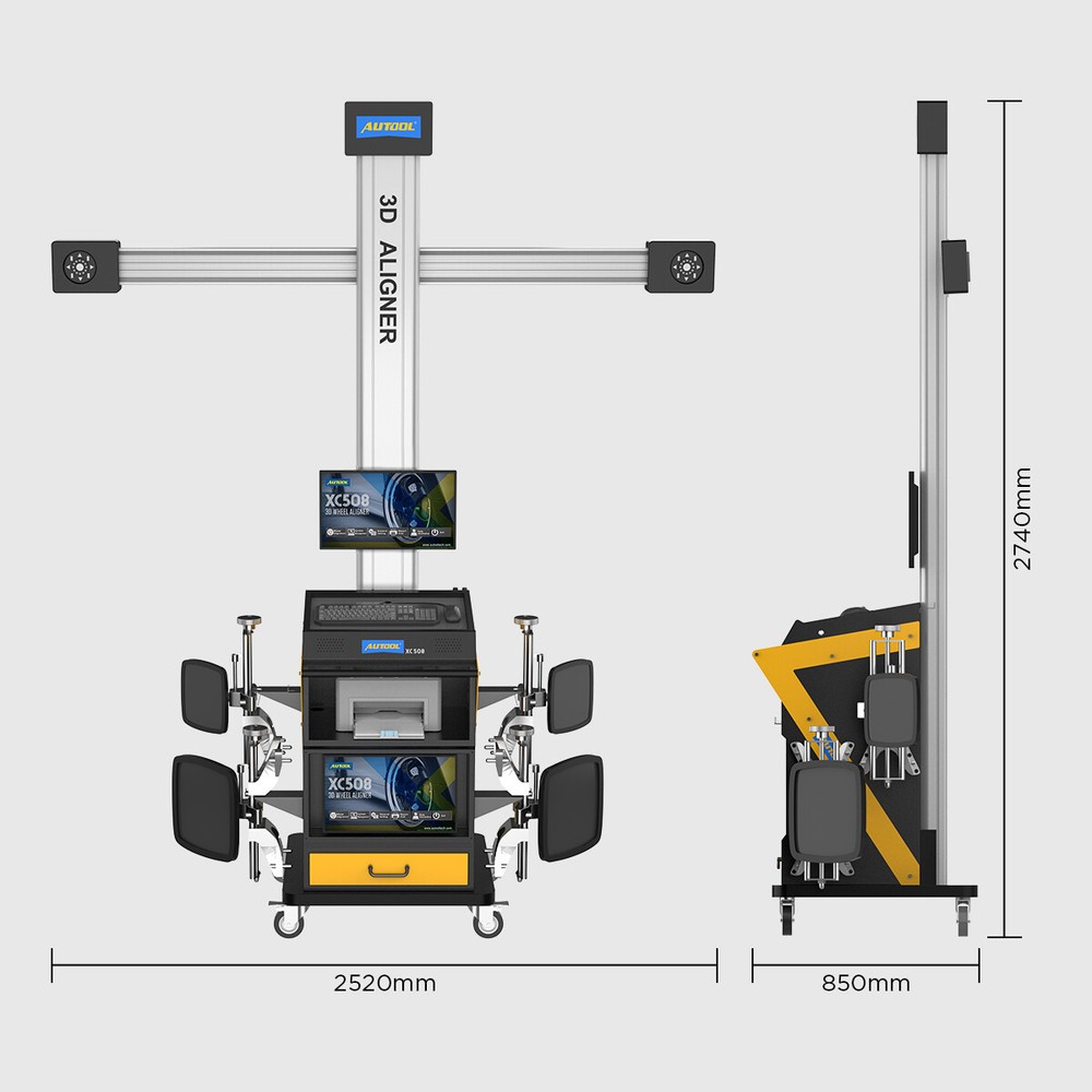 Liftable Auto Quicktrick 3D Wheel Alignment Machine Tools W/ Dual-Screen Printer