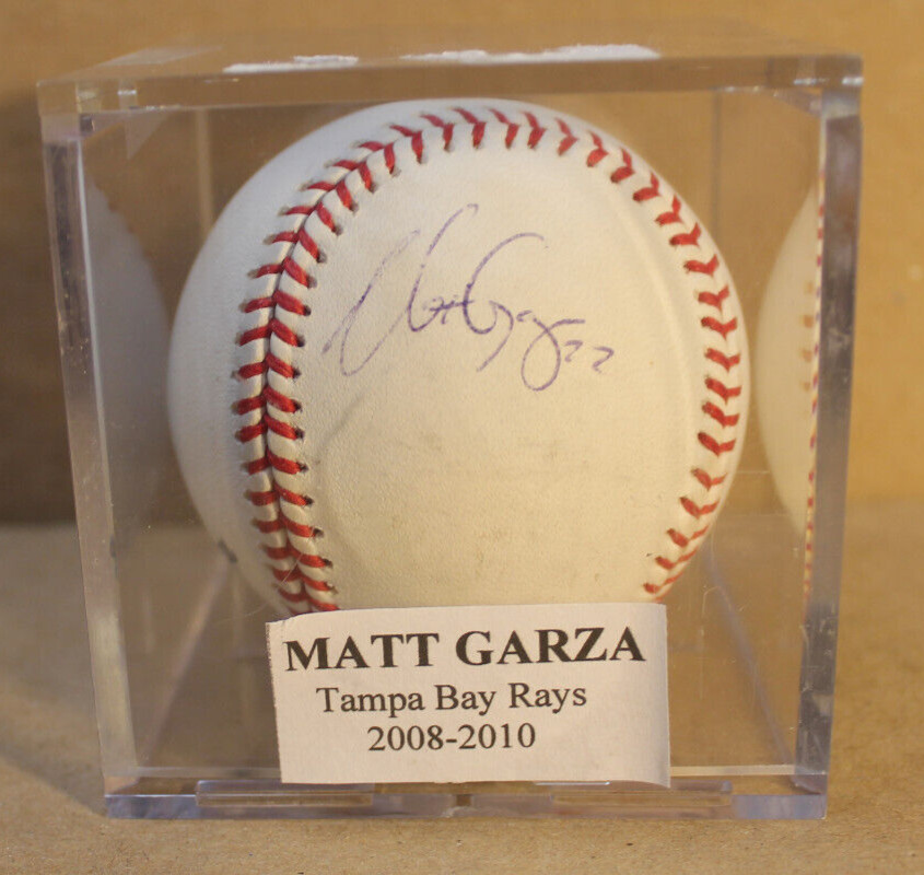 GARZA, MATT  (2008--2010 ) TAMPA BAY RAYS SIGNED BASEBALL