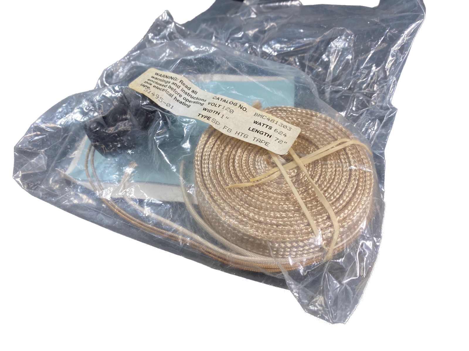 BRISKHEAT 1" Width 6' Length 120 Volt 624 Watt Insulated Heating Tape BMC481303