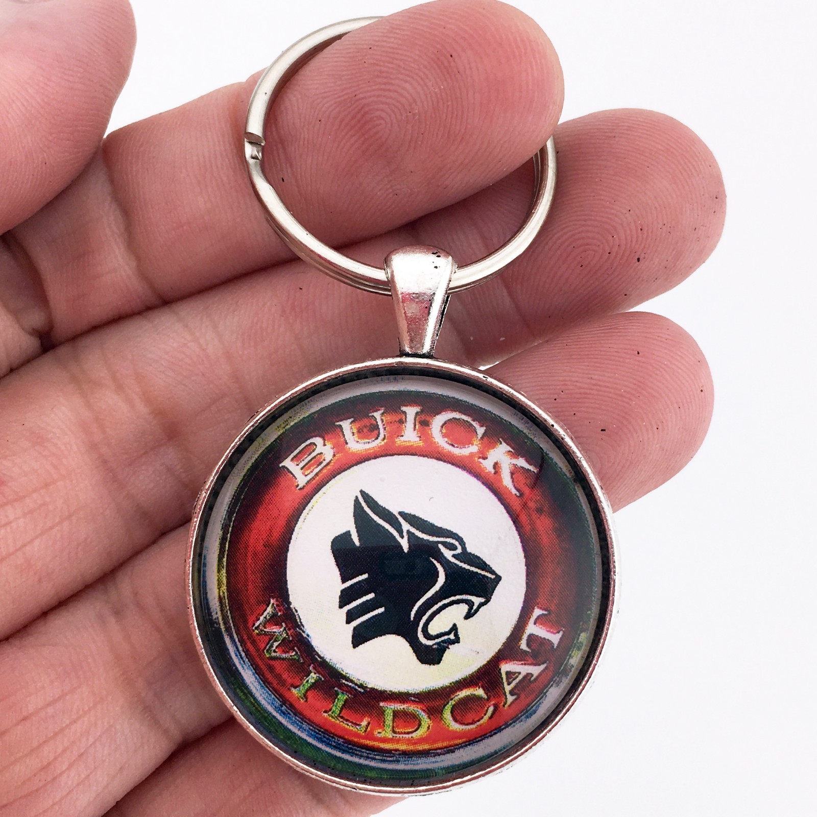 Vintage Chrome Buick Wildcat Centercap Badge Emblem Logo Reproduction Keychain