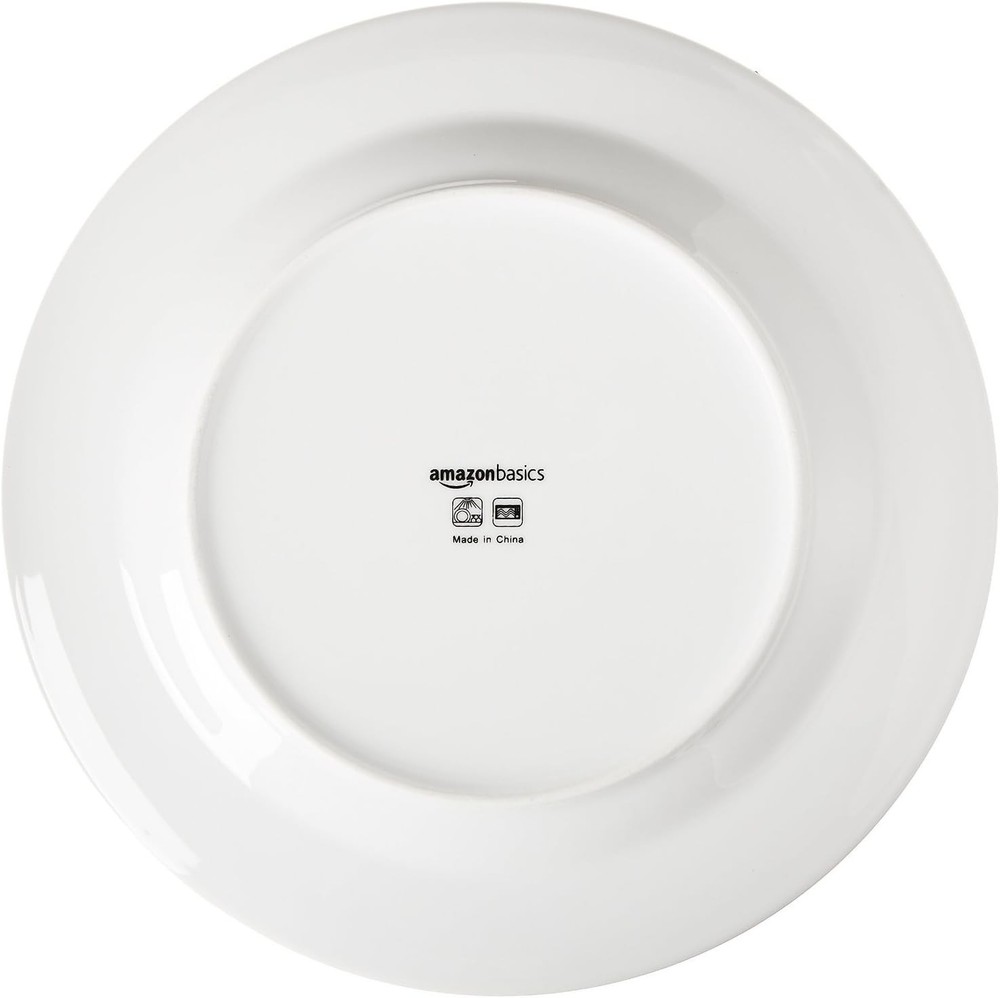 Amazon Basics Kitchen Dinnerware Set, Microwave and Dishwasher Safe, White
