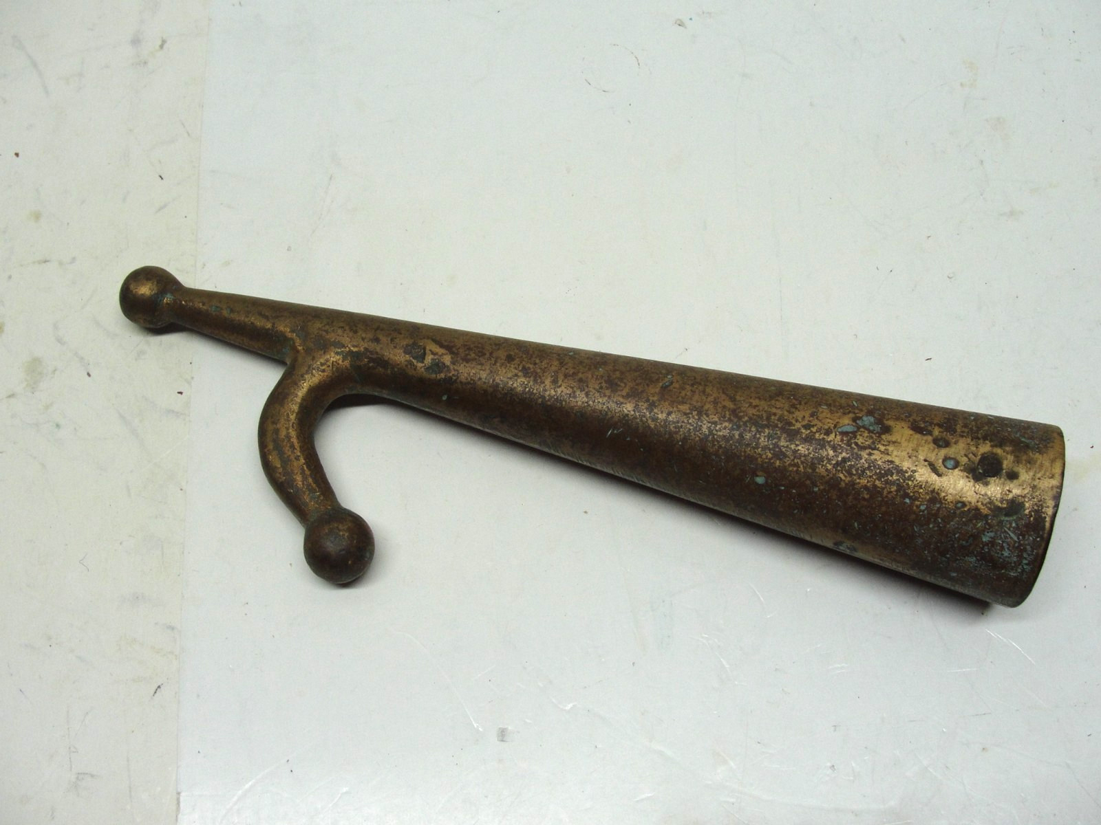 BRASS BOAT HOOK HEAD 9-1/2" IN NICE USED CONDITION