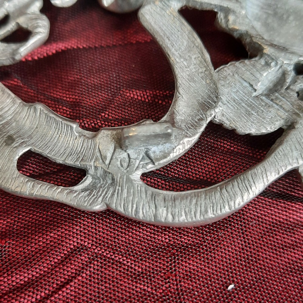 Pewter Rose Trivet, Signed Lindsay Clairs'