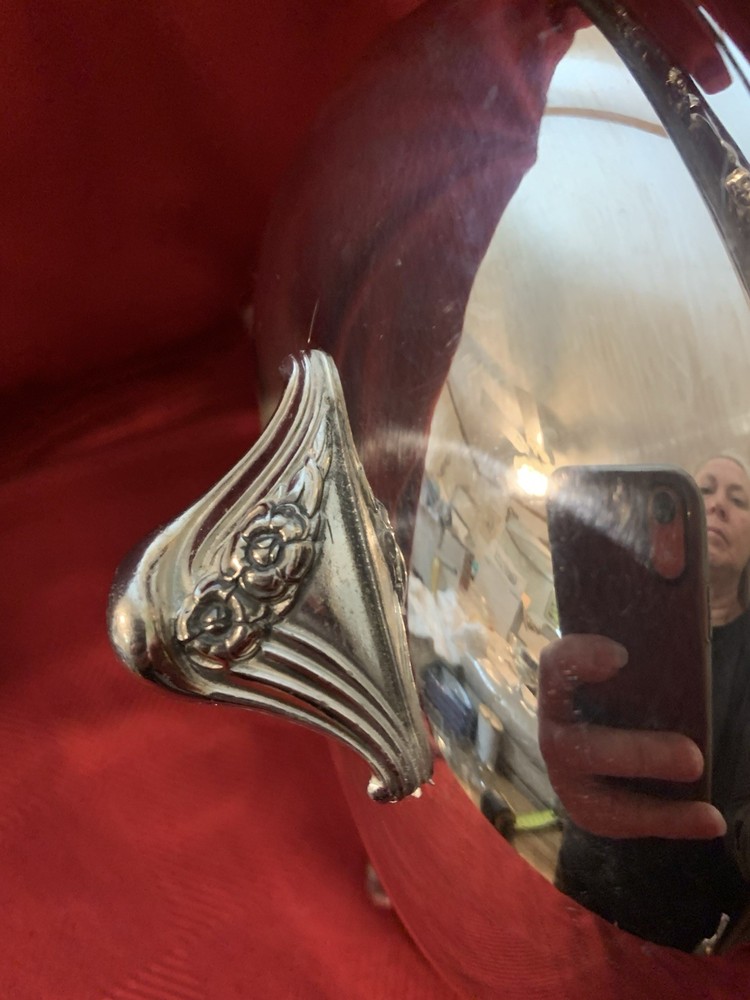 VINTAGE ONEIDA SILVERSMITH SILVER PLATED BOWL DISH FOOTED 10 1/2" IN DIAMETER