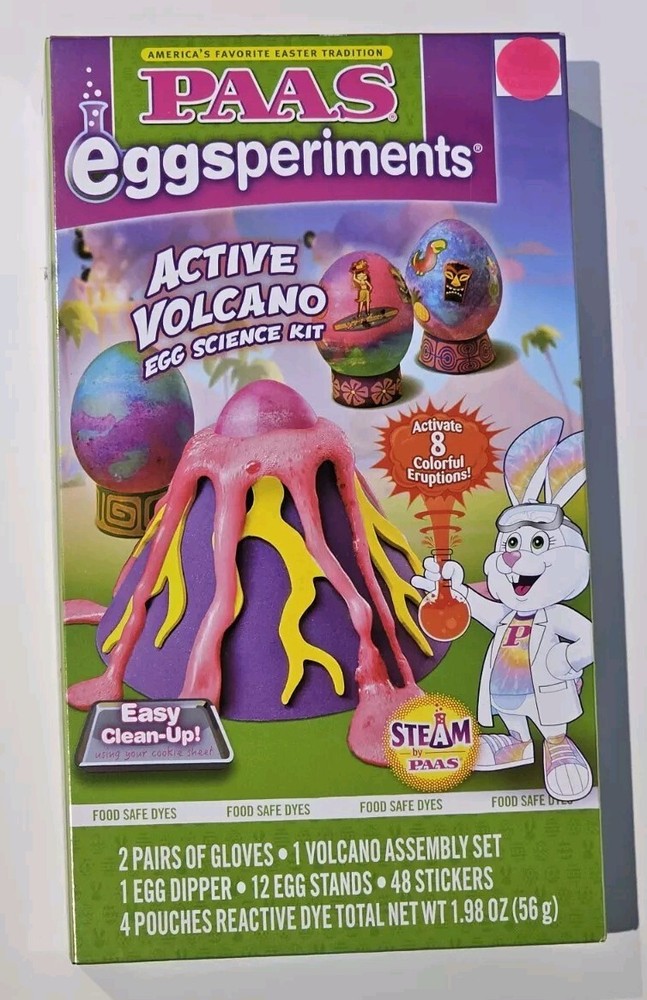 PAAS Eggsperiments Active Volcano Egg Science Kit — Easter Bunny holiday NEW