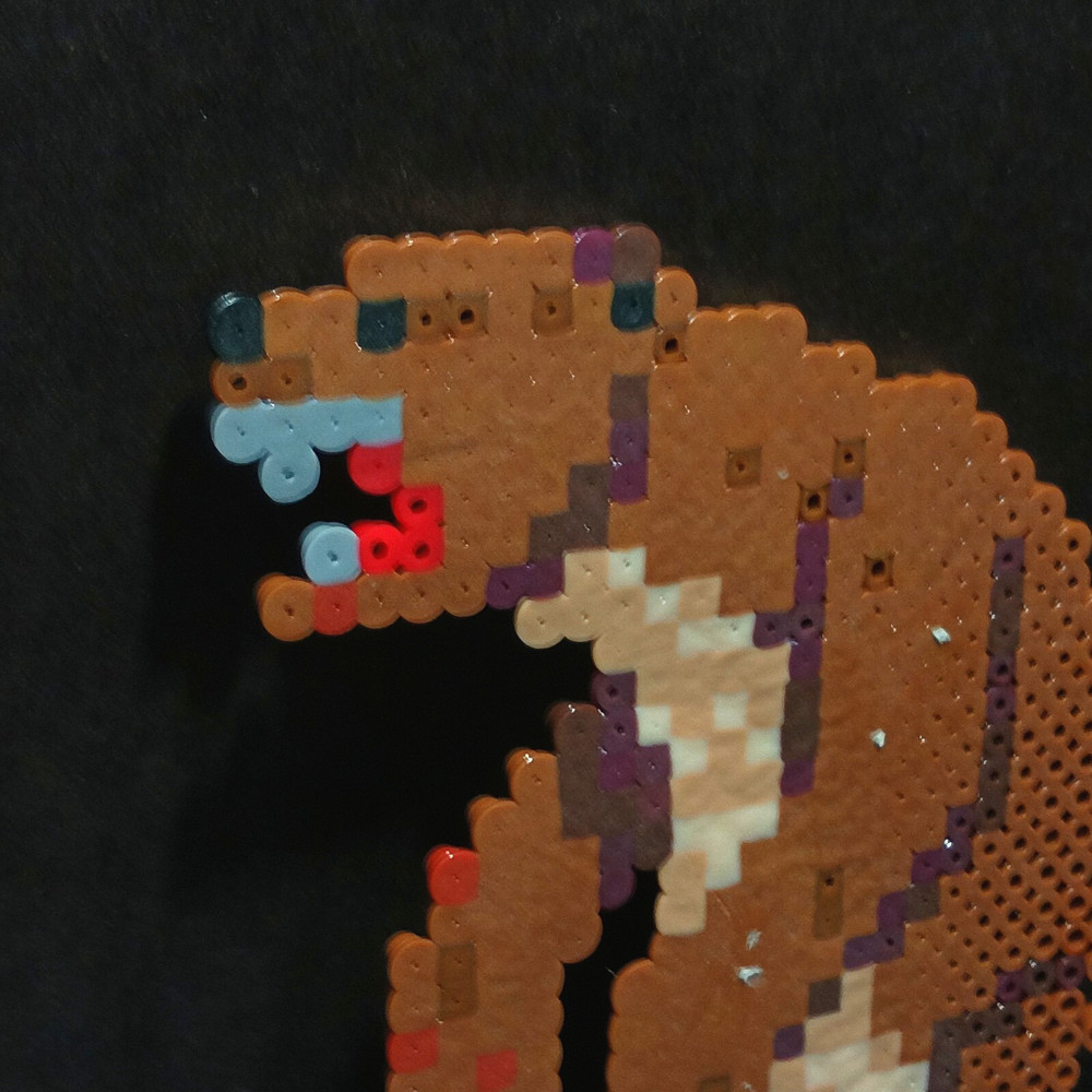 Perler Sprite Angry Bear Plastic Pixel Bead Art Handmade