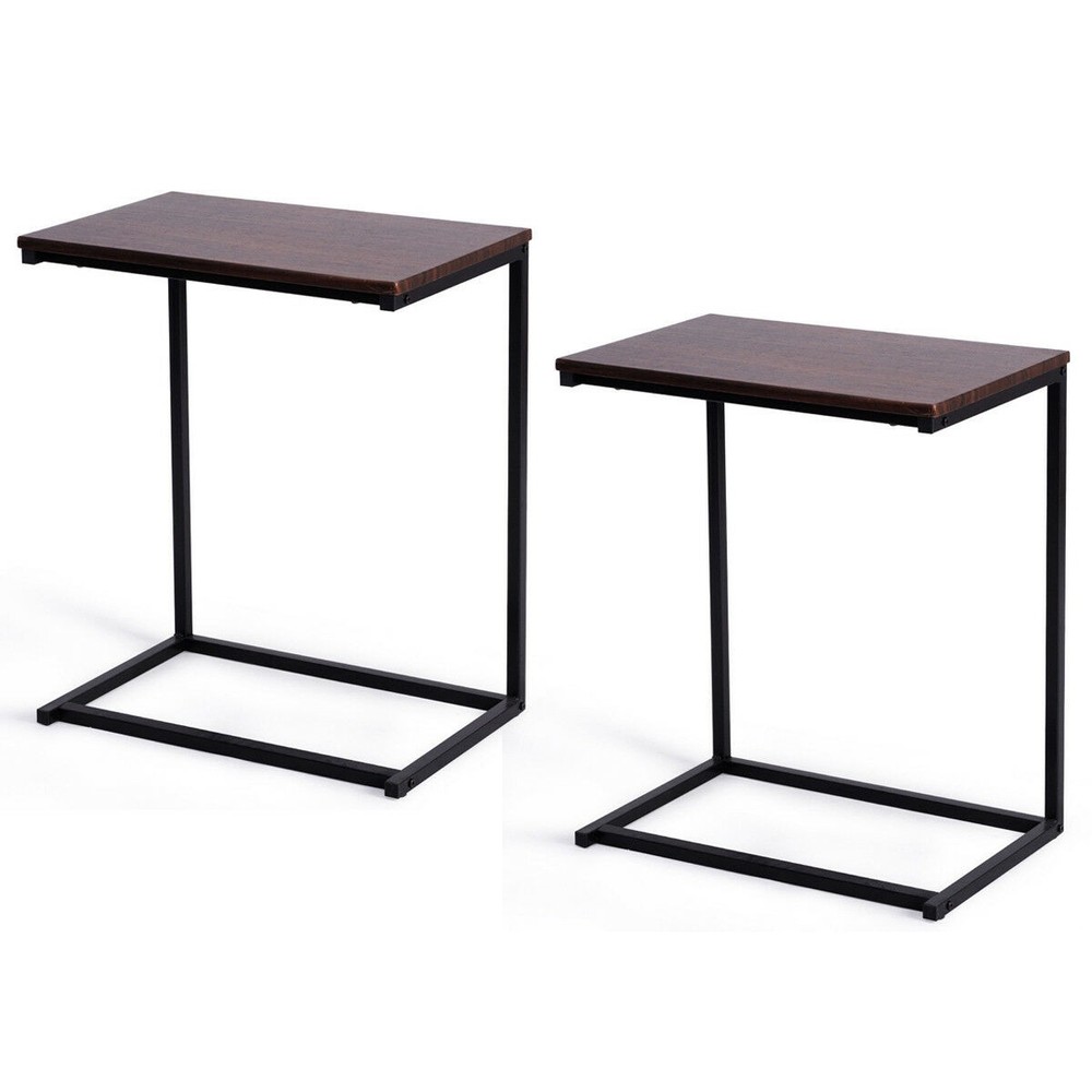 2PCS Laptop Holder Sofa Side End C-Shape Table Multiple Stand Desk Notebook Home
