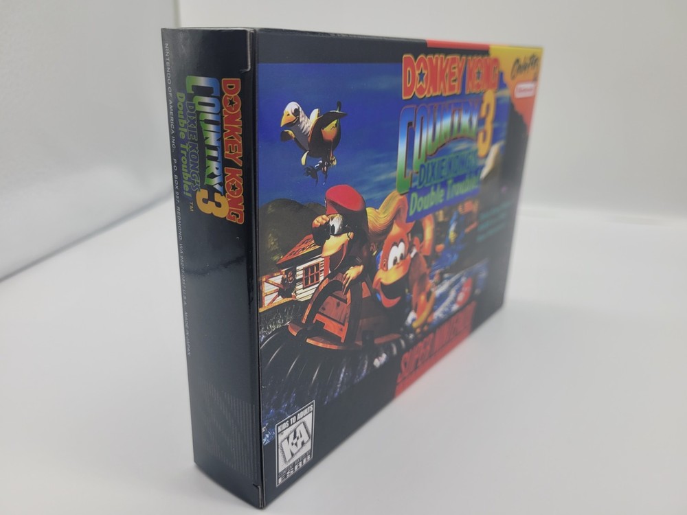 DONKEY KONG COUNTRY 3 SUPER SNES BOX ONLY REPLACEMNT BOX INCLUDES INSERTS+CASE