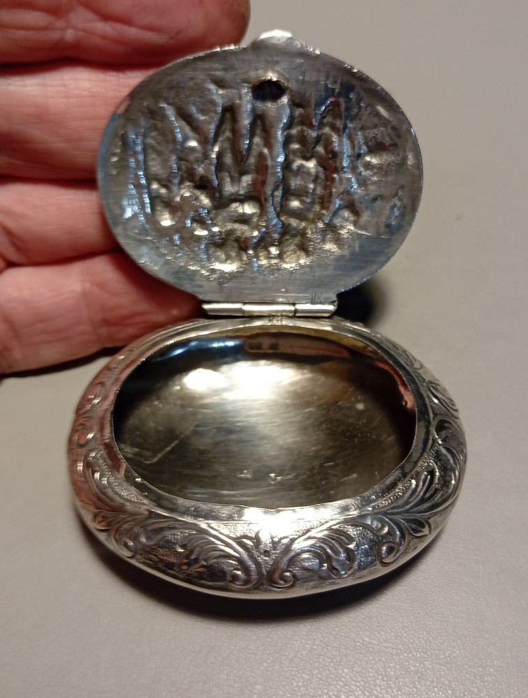 Solid Silver Dutch Snuff Box 19th Century Repousse Work Hallmarks.