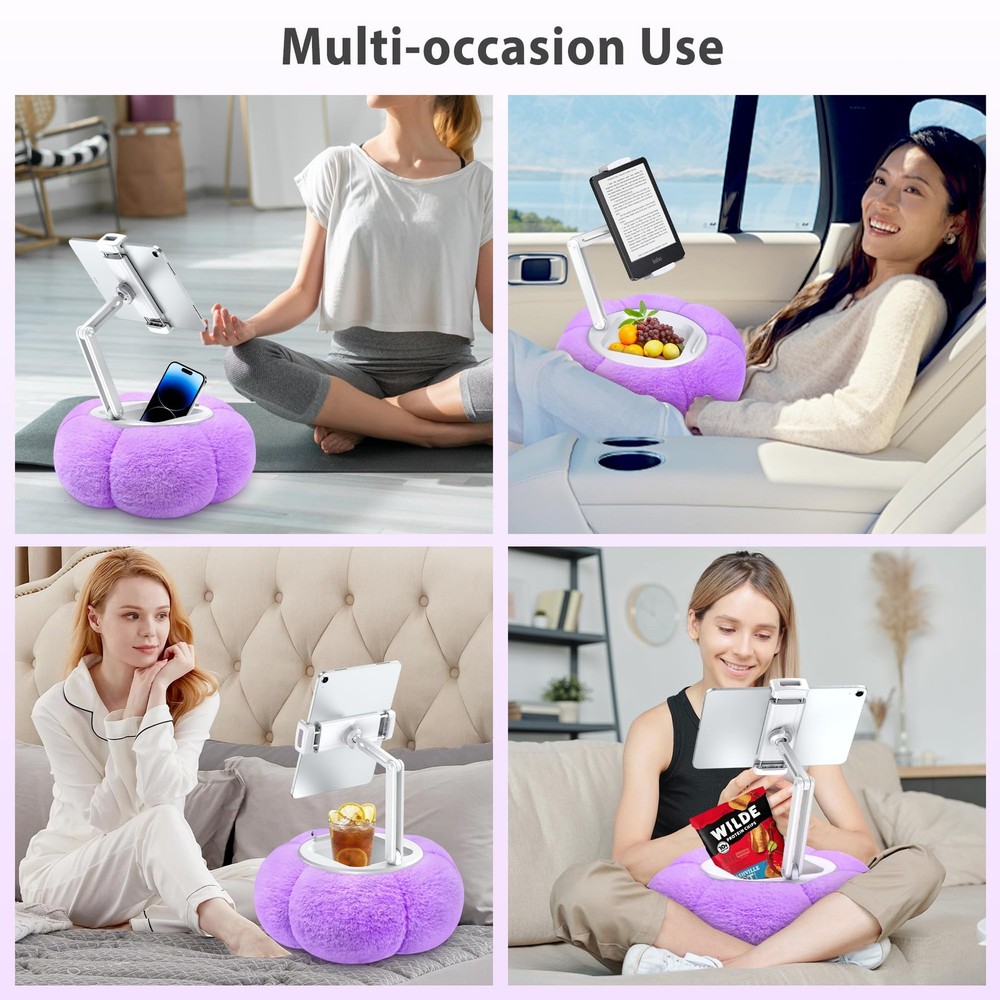 Tangkula Mobile Overbed Table Couch Rolling Angle & Height Adjustable Laptop