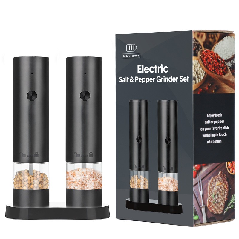 Electric Salt and Pepper Grinder Set, Automatic, Adjustable, Gift, 2 Pack