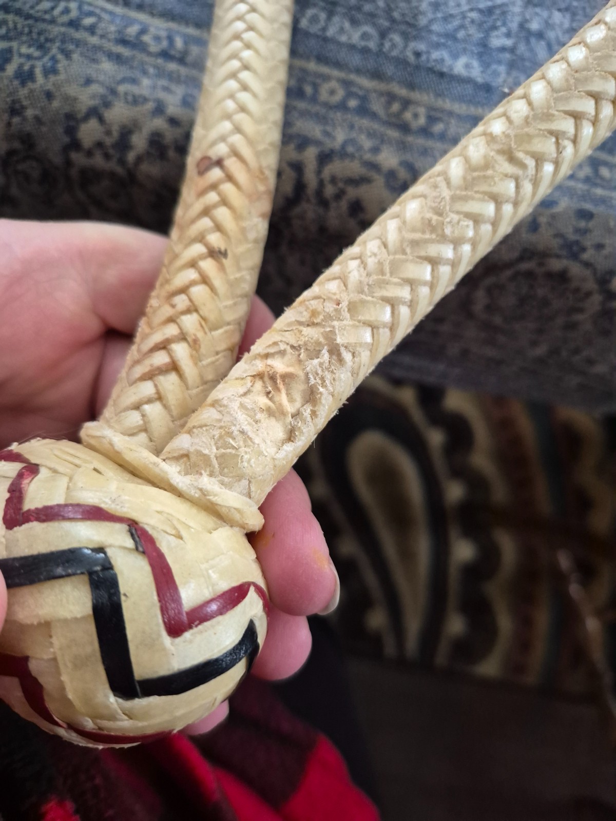 Beautiful older rawhide bosal never used two spots have mice damage still good