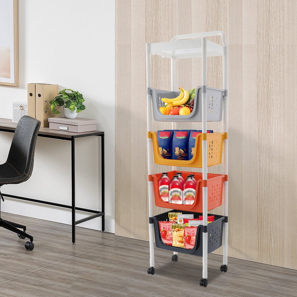 Floor-Standing Fruit Vegetable Storage Basket Kitchen Storage Basket Organizer