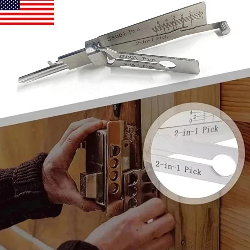 Hook And Pickup Tool Kit 2 In 1 Portable Lock Picking Set Ergonomic Handle******