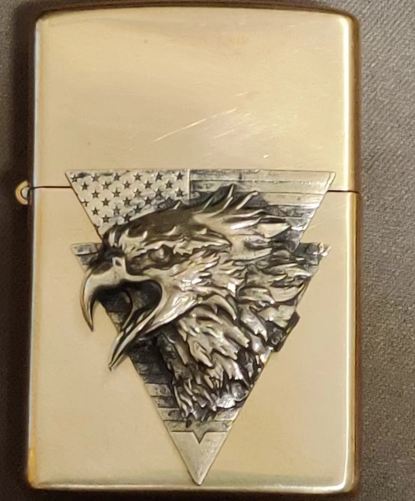 1 piece Lighter accessories Brass Eagle Head Statue DIY sticker