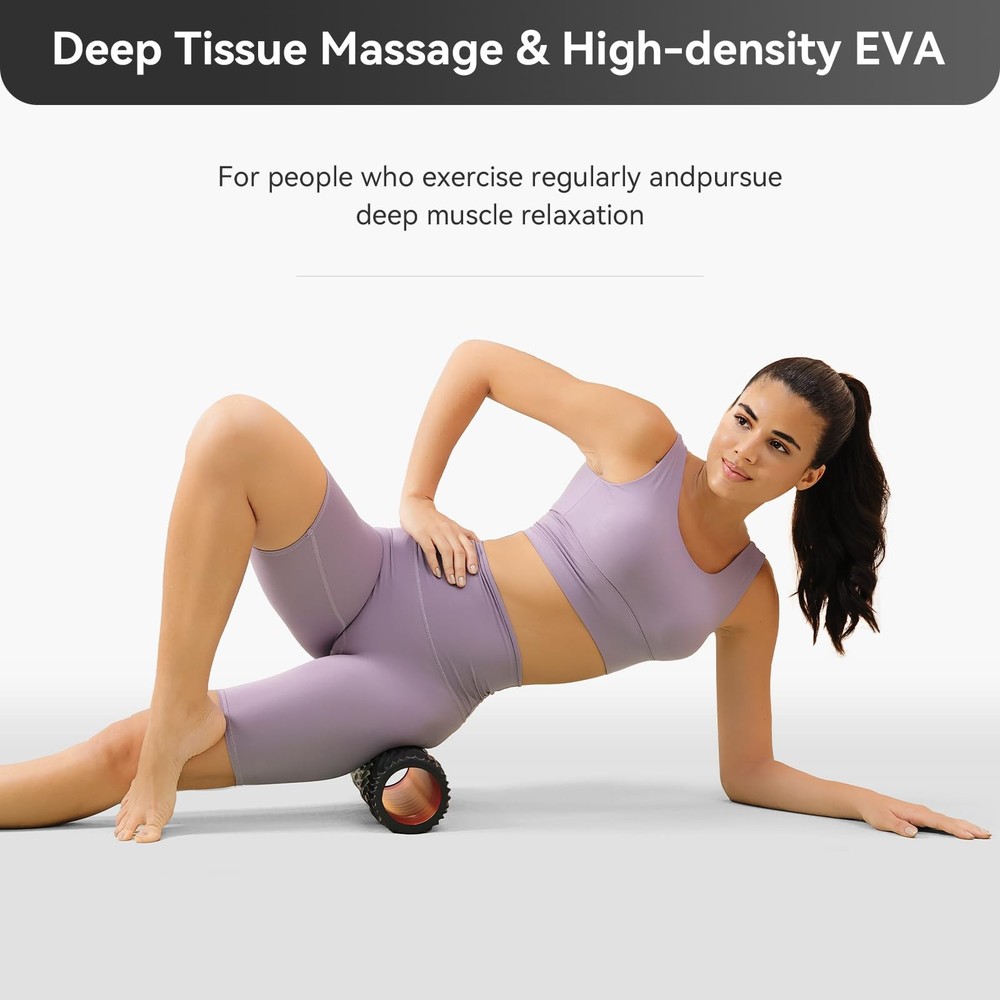 Foam Roller High-Density Exercise Roller, Deep Tissue Muscle Massage, Stretch...