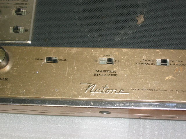 Vintage Nutone 2051/2054 Intercom Master Unit Tested Working