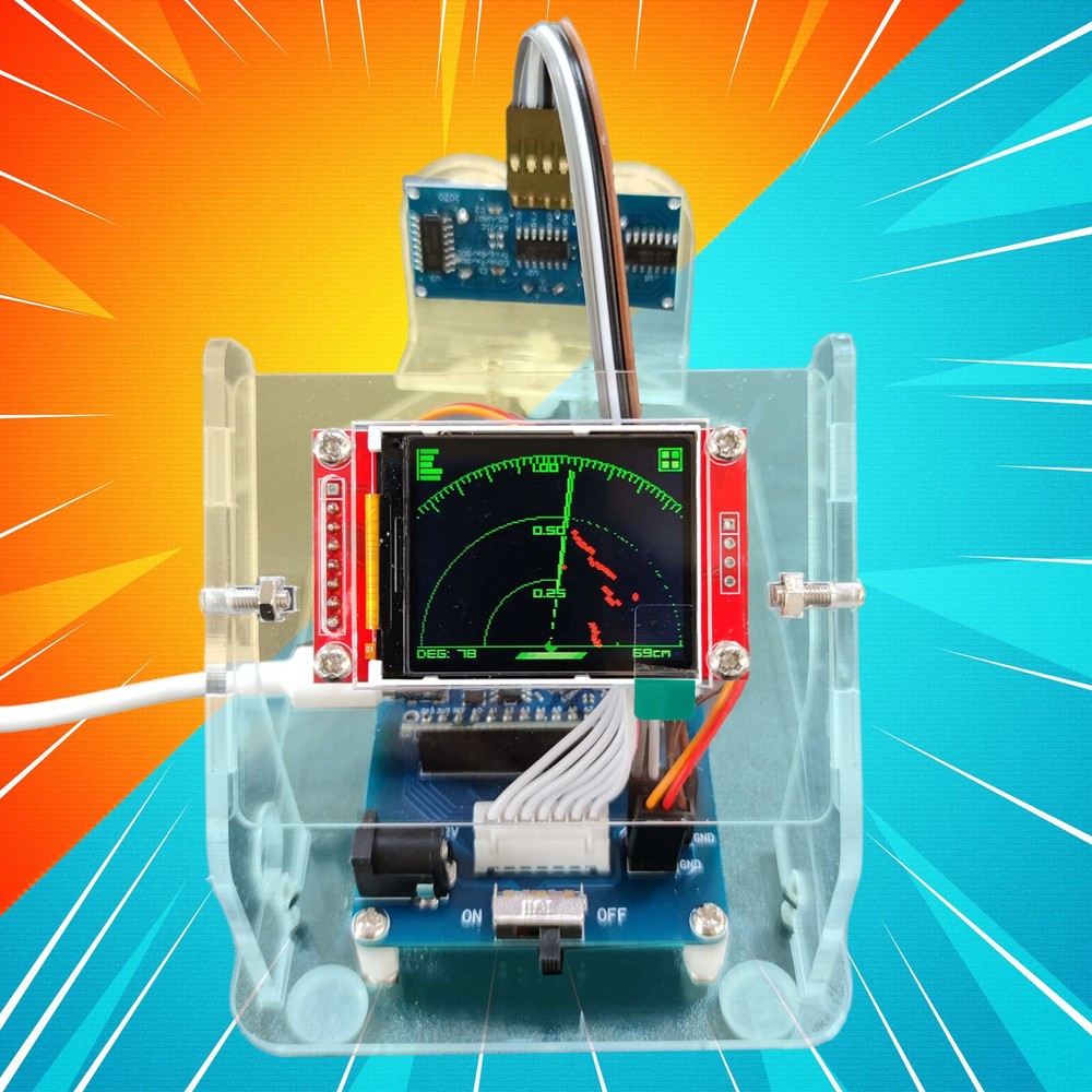 Mini Ultrasonic Radar&1M Motor Range for Arduino Starter Kit Program Education--