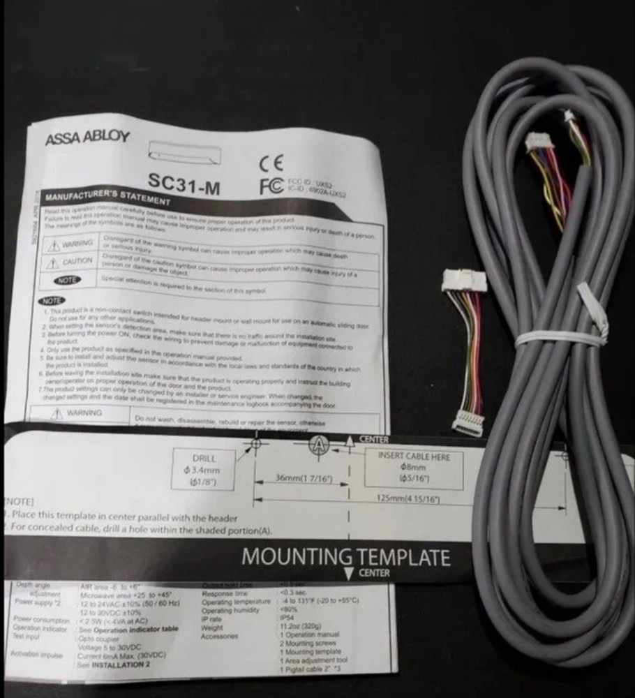 BESAM/ASSA ABLOY SC31-M Sensor for Automatic Sliding Doors, with harness