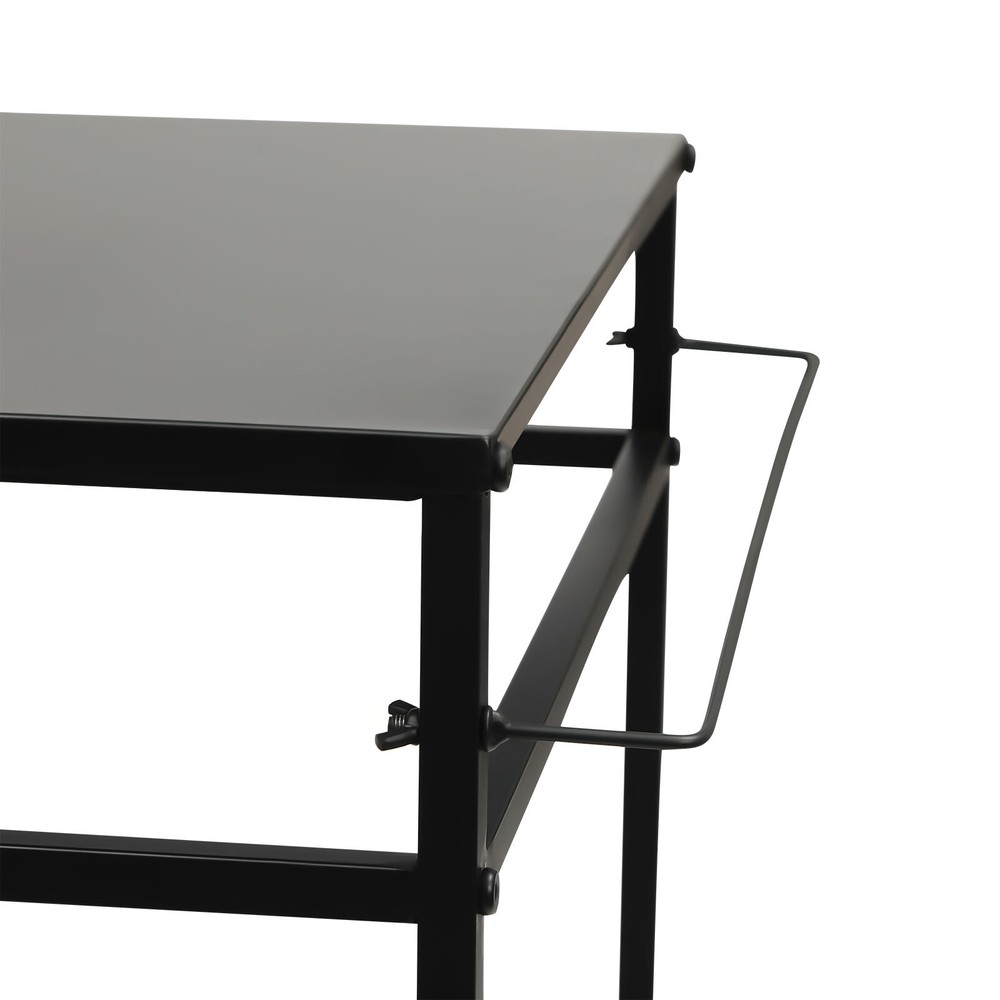Kitchen BBQ Food Prep Work Cart Table Stand Mobile Storage Rack Grid Panel 2Tier