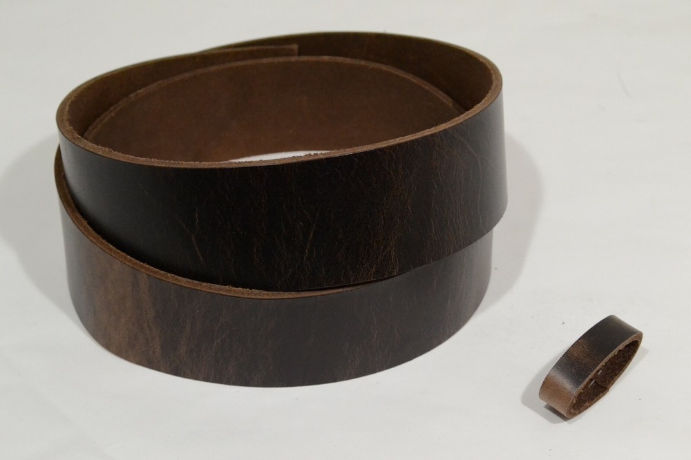 Belt Strip - Chocolate rustic oil tan pullup - 64" - Various Widths (E418)