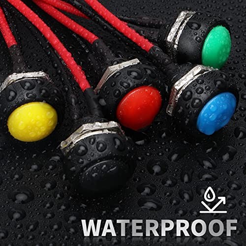 6PCS 12mm Momentary Push Button Switch Mini Round Waterproof SPST Switch Red