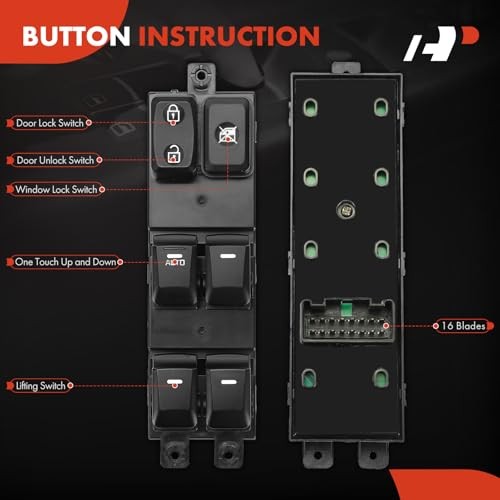 Master Power Window Switch Compatible with Kia Picanto 2012 2013 2014 2015,
