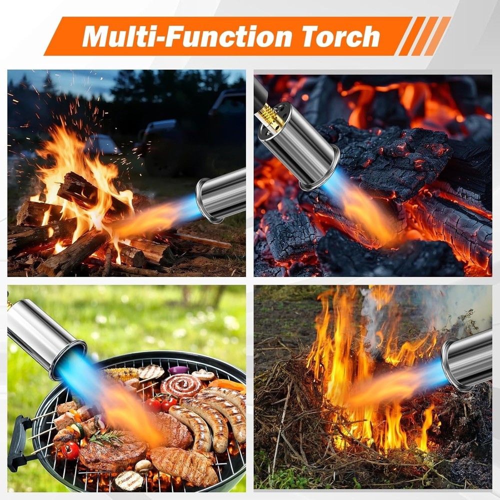 Portable Propane Torch - Adjustable Flame for Camping, Grilling & Culinary Arts