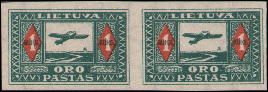 Lithuania #C5a MH imperf pair