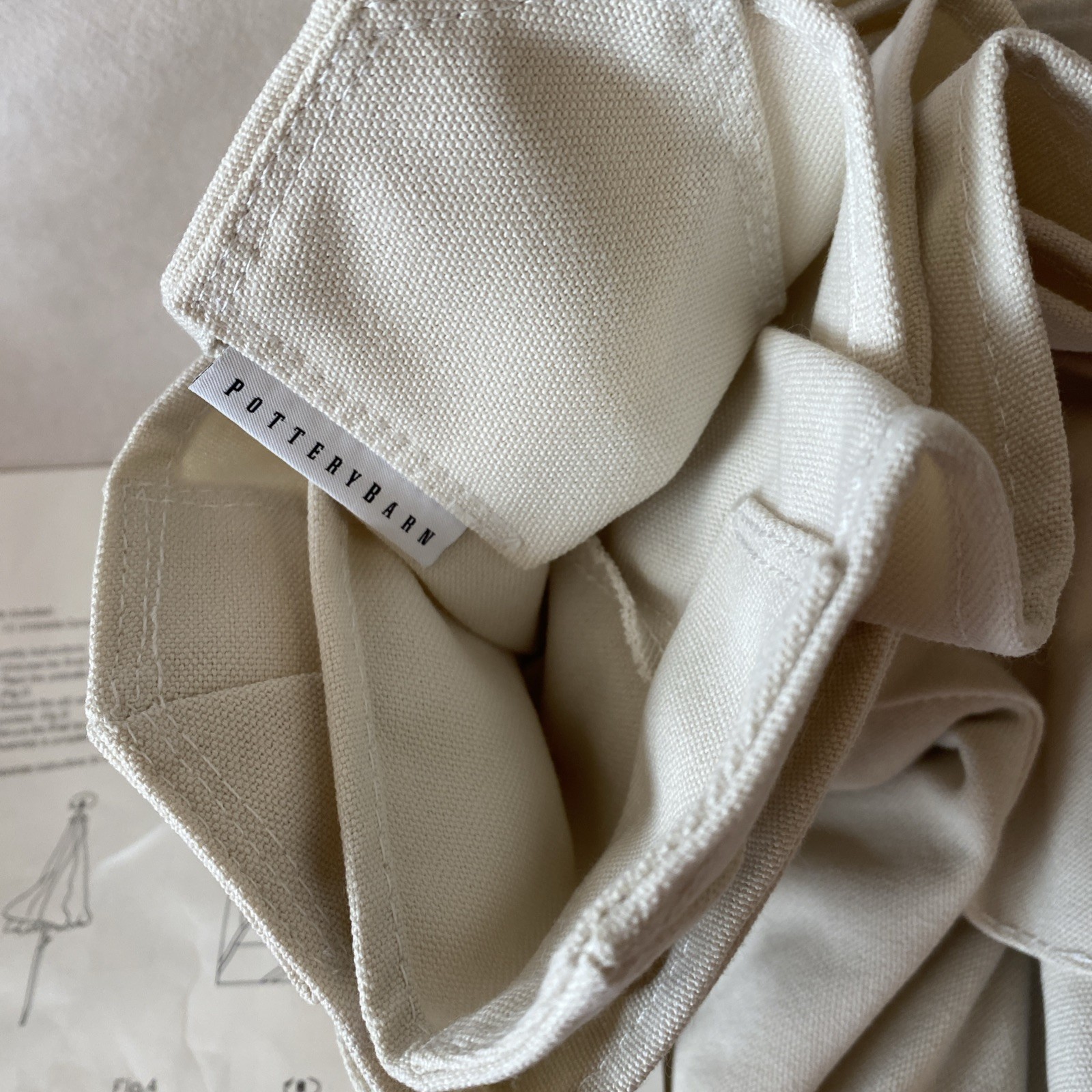 Pottery Barn 6 ft Round Replacement Umbrella Canopy Natural