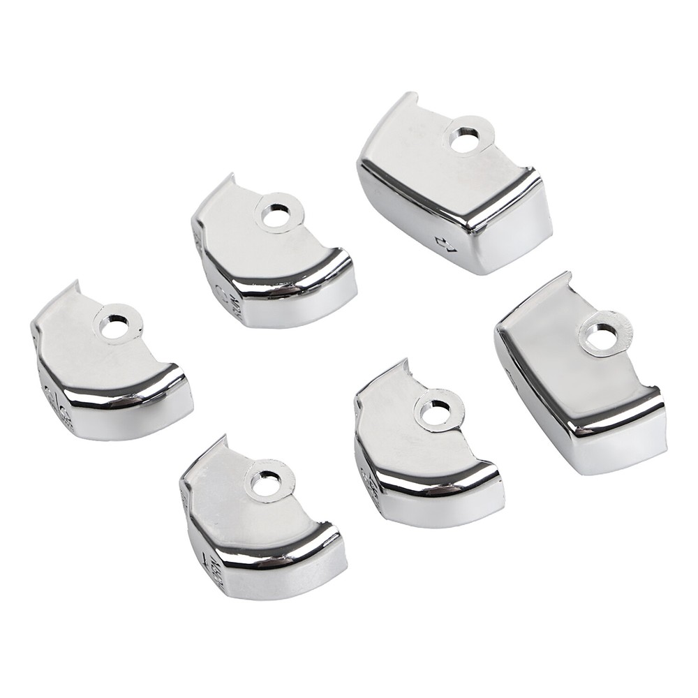 6Pcs Chrome Hand Control Switch Housing Button Cover Cap for Harley Softail Dyna