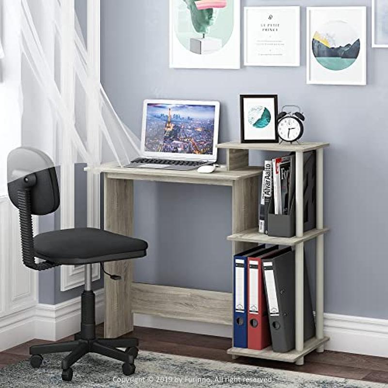 Home Laptop Notebook Computer Desk with Square Shelves Writing Study Workstation