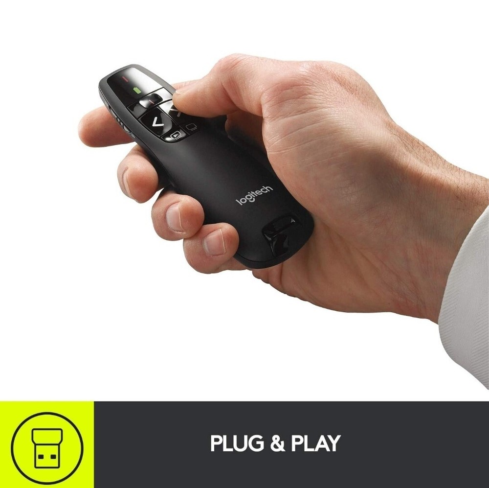 LOGITECH R400 Laser Presentation Remote BLACK Wireless 15 Meters MISSING CASE
