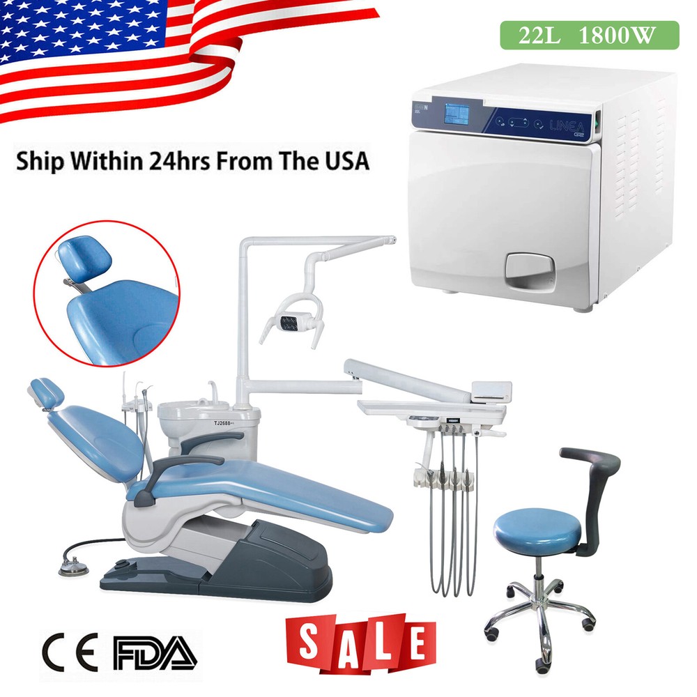 Dental Unit Chair Hard Leather Computer Controlled DC Motor&Stool / Handpieces